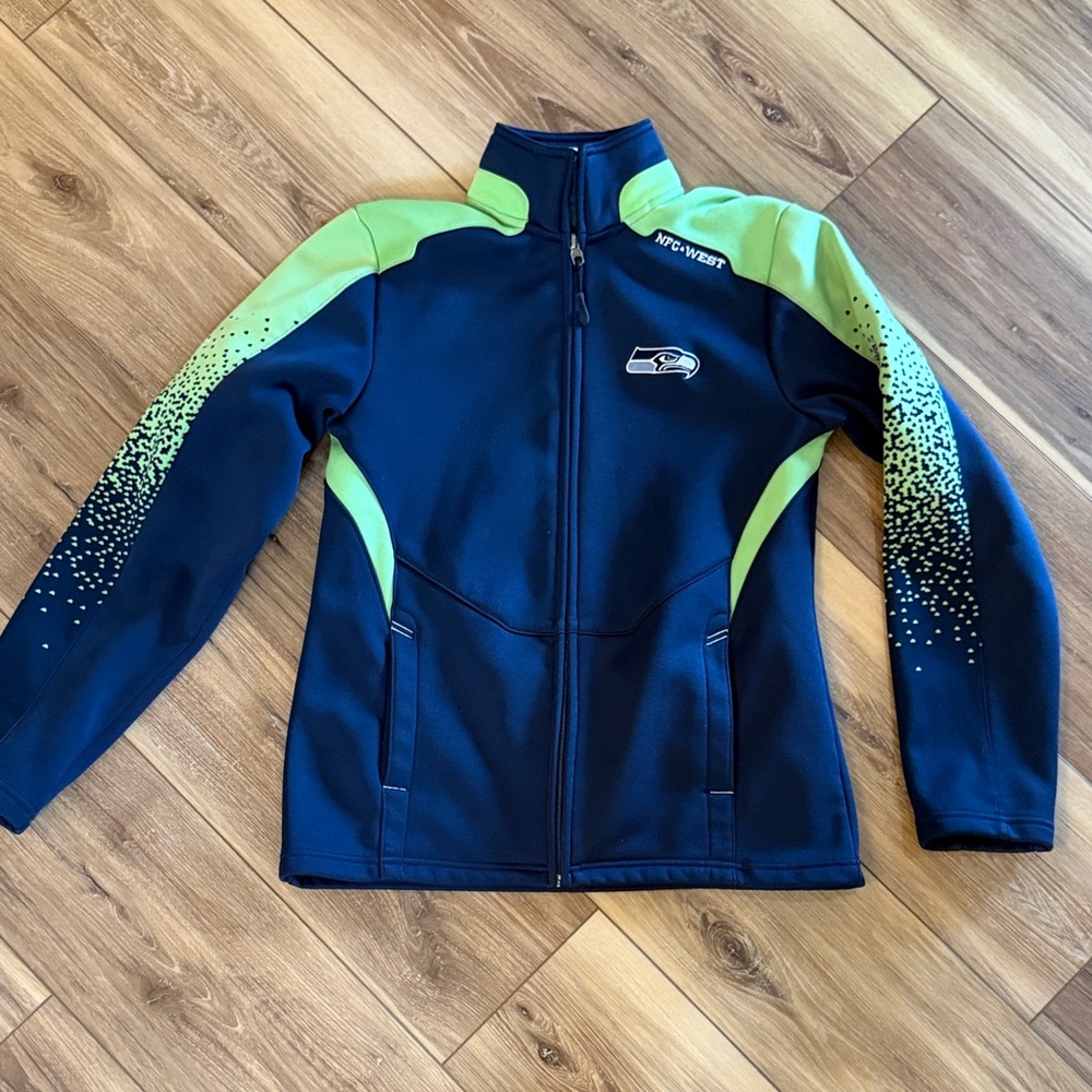 NFL Womens Seahawks Jacket - Navy and Lime